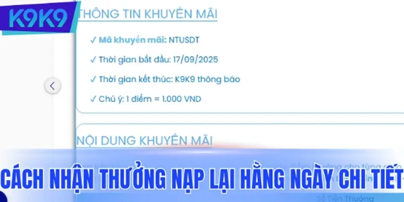 Hướng dẫn nhận thưởng nạp lại hằng ngày chi tiết Hướng dẫn nhận thưởng nạp lại hằng ngày chi tiết